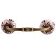 Black And Pink Floral Crackle Ceramic Bridge Handle